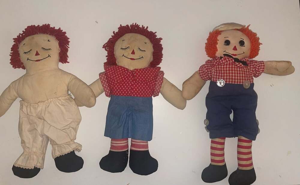 Knickerbocker Raggedy Ann And Andy Cloth Dolls Lot